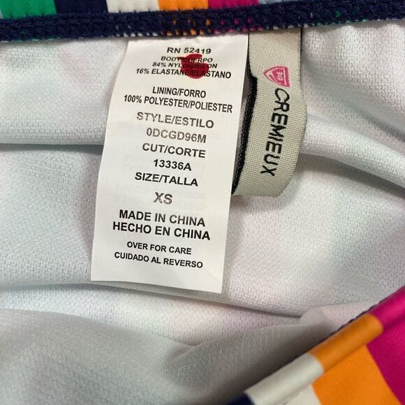 NWT Cremieux Rainbow Striped Ruched Sides Bikini Bottom - Picture 9 of 10